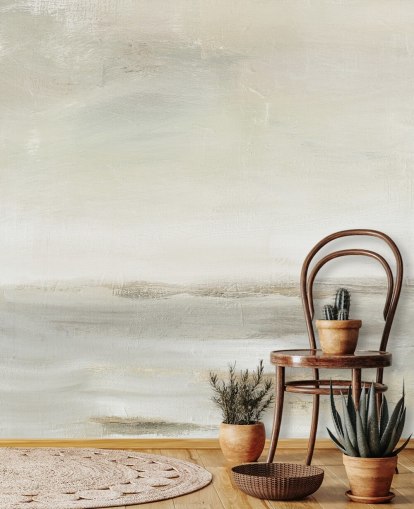 pale abstract wall mural