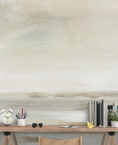 bleke abstracte muurschildering