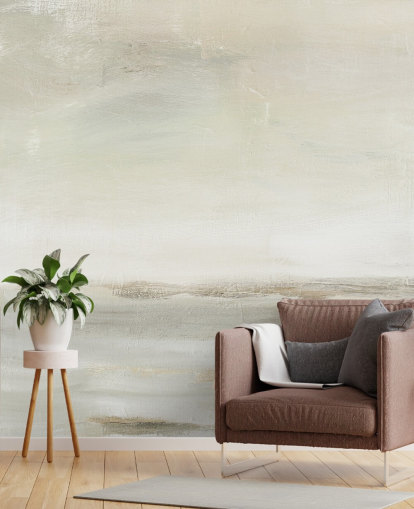 pale abstract wall mural