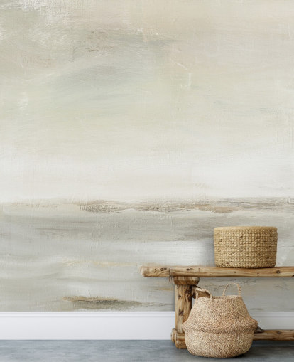 bleke abstracte muurschildering