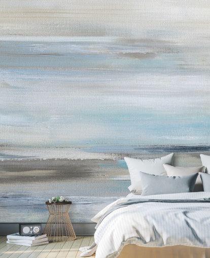blue and grey abstract wall mural