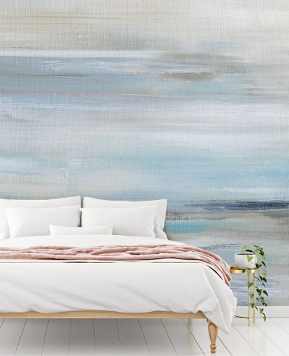 blue and grey abstract wall mural