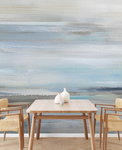 blue and grey abstract wall mural