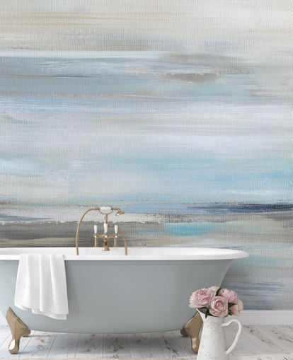 blue and grey abstract wall mural