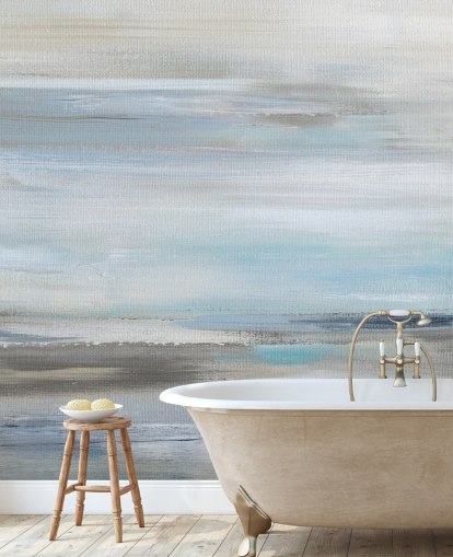 blue and grey abstract wall mural