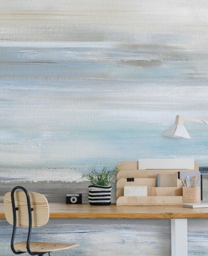 blue and grey abstract wall mural