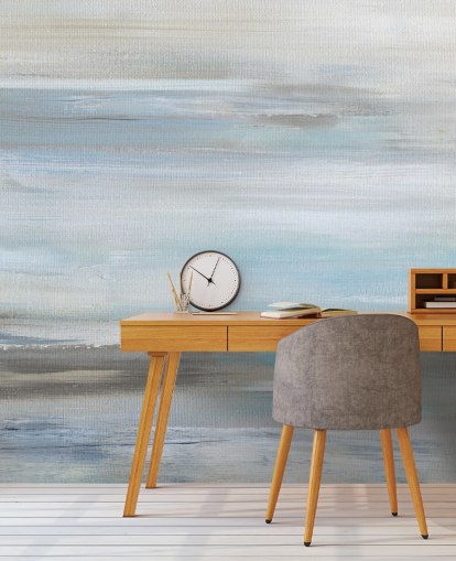 blue and grey abstract wall mural