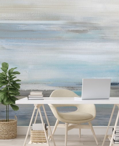 blue and grey abstract wall mural