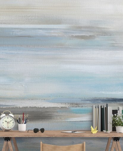 blue and grey abstract wall mural