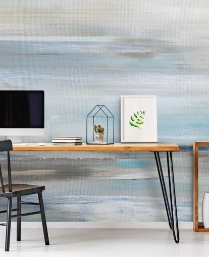 blue and grey abstract wall mural