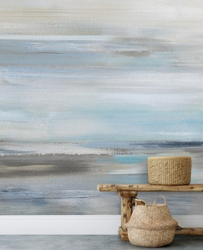 blue and grey abstract wall mural