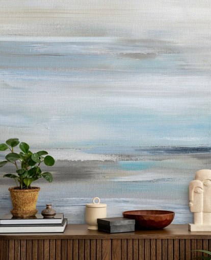 peinture murale abstraite bleue et grise peinture murale abstraite bleue et grise