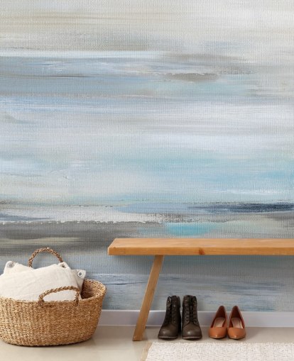 blue and grey abstract wall mural