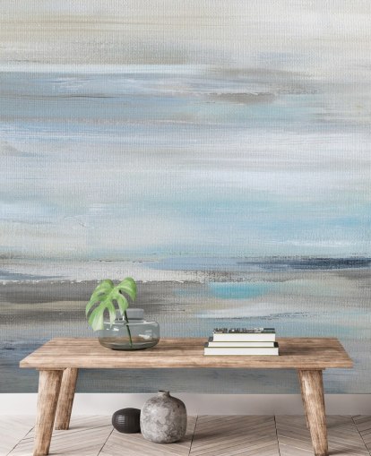 murale astratto blu e grigio