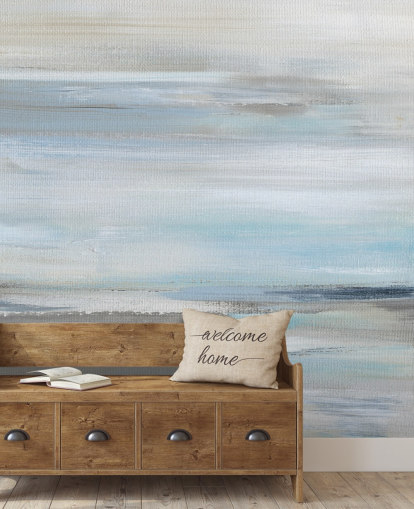 blue and grey abstract wall mural