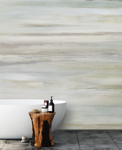 blue and grey abstract mural