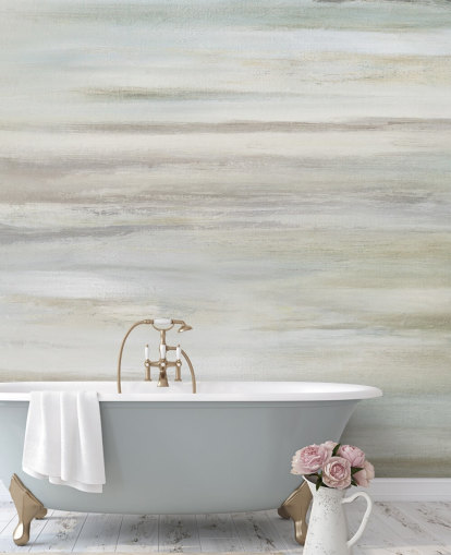 blue and grey abstract mural