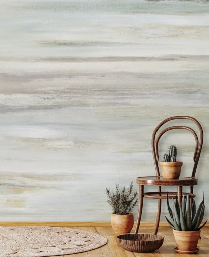 blue and grey abstract mural