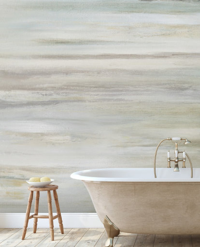 blue and grey abstract mural