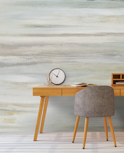 abstraktes Wandbild in Blau und Grau