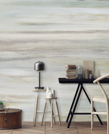 blue and grey abstract mural