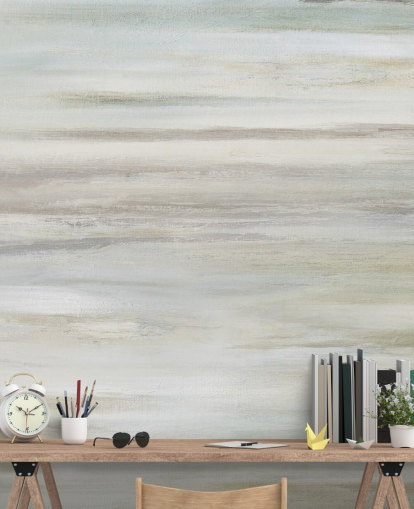 blue and grey abstract mural