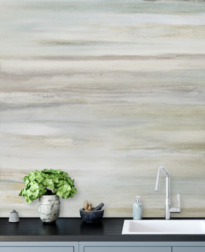 blue and grey abstract mural