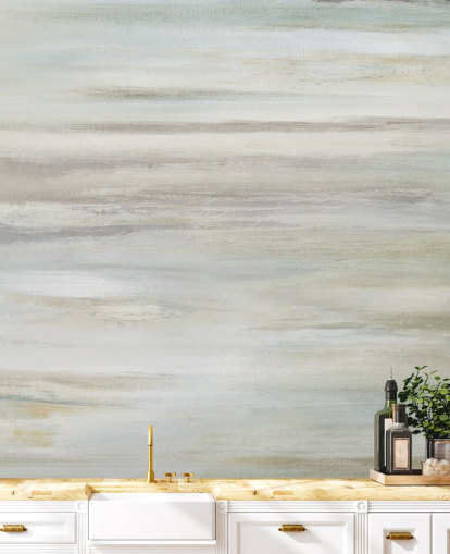 peinture murale abstraite bleue et grise