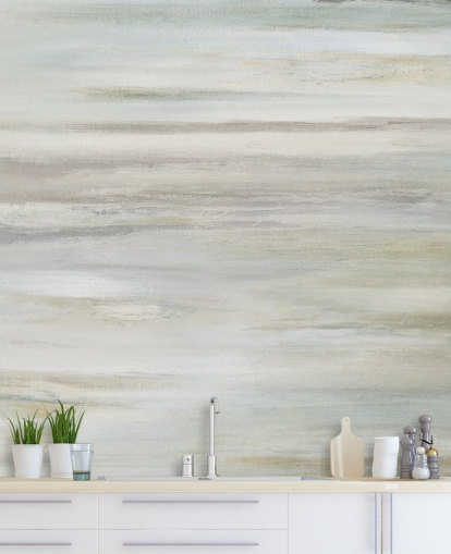 blue and grey abstract mural