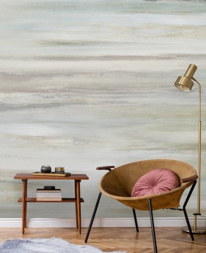 blue and grey abstract mural