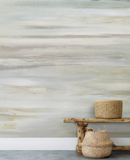 blue and grey abstract mural