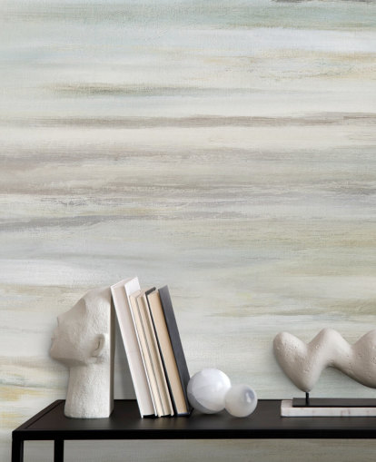 blue and grey abstract mural