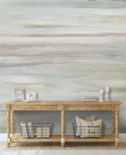 blue and grey abstract mural