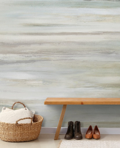 peinture murale abstraite bleue et grise