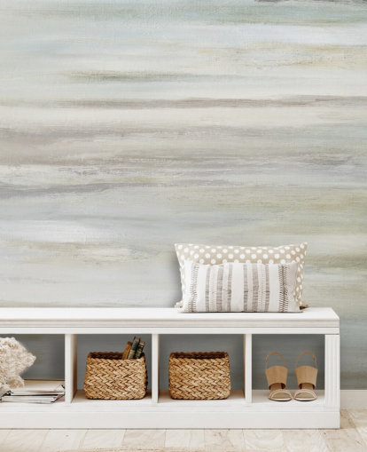 blue and grey abstract mural