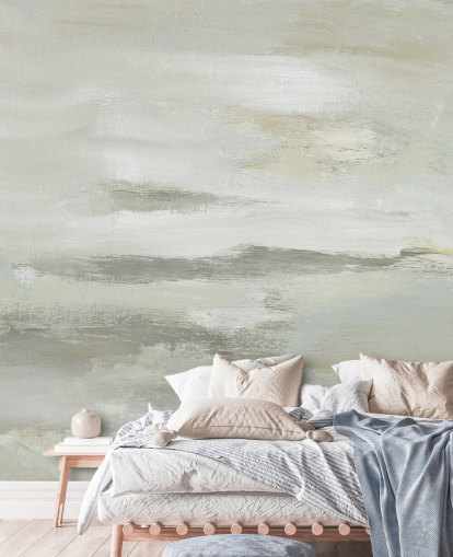 light grey abstract mural