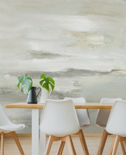 light grey abstract mural