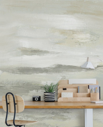 peinture murale abstraite gris clair