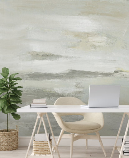 light grey abstract mural