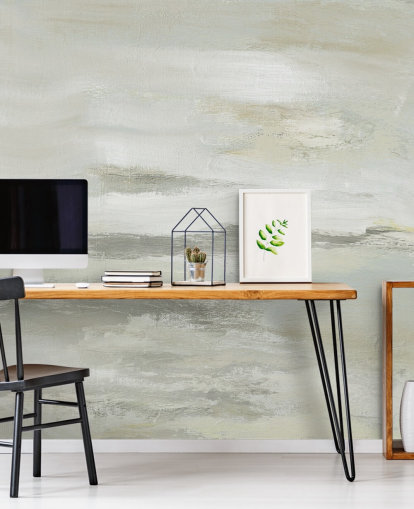 light grey abstract mural