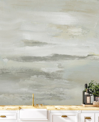 light grey abstract mural