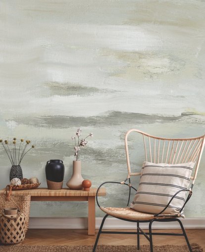 peinture murale abstraite gris clair