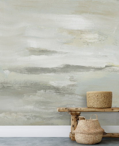 light grey abstract mural