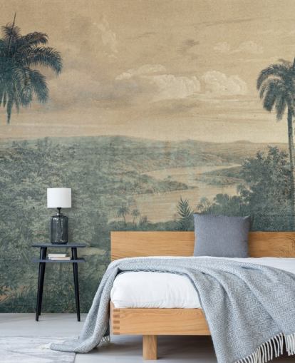 mural de papel de parede jungle in the sun