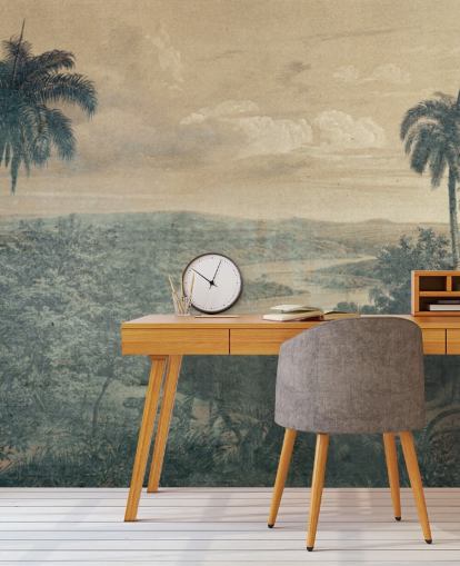 mural de fondo de pantalla de jungla bajo el sol