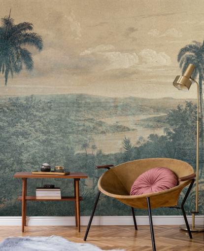 mural de papel de parede jungle in the sun