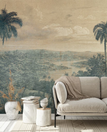 mural de papel de parede jungle in the sun