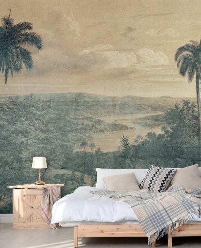 mural de papel de parede jungle in the sun