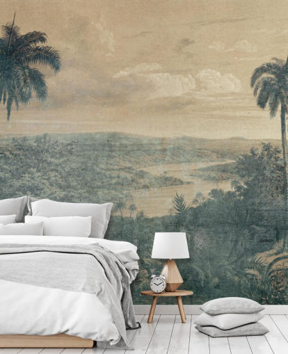 mural de papel de parede jungle in the sun