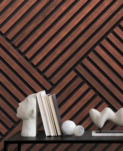 mural de papel pintado de listones de madera estampado